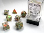 Chessex Dice - Polyhedral Set (7) - Festive Vibrant/Brown-gaming-The Games Shop