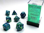 Chessex Dice - Polyhedral Set (7) - Festive Green/Silver-gaming-The Games Shop