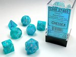 Chessex Dice - Polyhedral Set (7) - Cirrus Aqua/Silver-gaming-The Games Shop