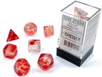 Chessex Dice - Polyhedral Set (7) - Nebula Red/Silver Luminary-gaming-The Games Shop