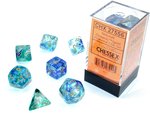 Chessex Dice - Polyhedral Set (7) - Nebula Oceanic/Gold Luminary-gaming-The Games Shop