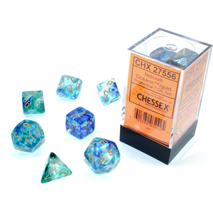 Chessex Dice - Polyhedral Set (7) - Nebula Oceanic/Gold Luminary
