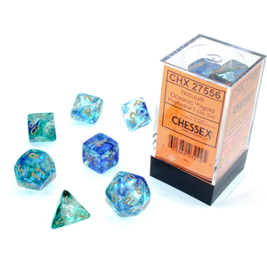 Chessex Dice - Polyhedral Set (7) - Nebula Oceanic/Gold Luminary