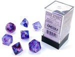 Chessex Dice - Polyhedral Set (7) - Nebula Nocturnal/Blue Luminary-gaming-The Games Shop