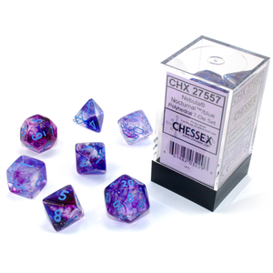 Chessex Dice - Polyhedral Set (7) - Nebula Nocturnal/Blue Luminary