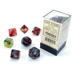 Chessex Dice - Polyhedral Set (7) - Nebula Primary/Blue Luninary