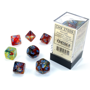 Chessex Dice - Polyhedral Set (7) - Nebula Primary/Blue Luninary