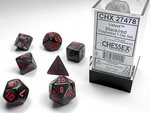 Chessex Dice - Polyhedral Set (7) - Velvet Black/Red-gaming-The Games Shop