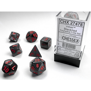 Chessex Dice - Polyhedral Set (7) - Velvet Black/Red