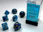 Chessex Dice - Polyhedral Set (7) - Phantom Teal/Gold-gaming-The Games Shop