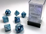 Chessex Dice - Polyhedral Set (7) - Lustrous Slate/White-gaming-The Games Shop