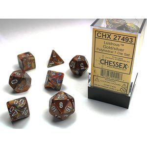 Chessex Dice - Polyhedral Set (7) - Lustrous Gold/Silver
