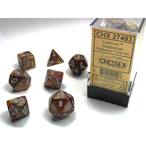 Chessex Dice - Polyhedral Set (7) - Lustrous Gold/Silver