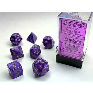 Chessex Dice - Polyhedral Set (7) - Lustrous Purple/Gold