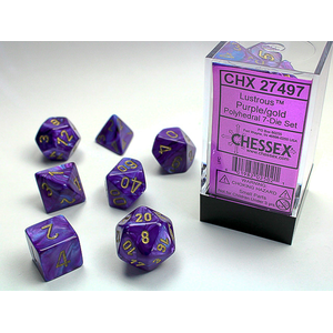 Chessex Dice - Polyhedral Set (7) - Lustrous Purple/Gold