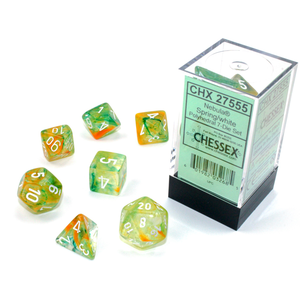 Chessex Dice - Polyhedral Set (7) - Nebula Spring/White Luminary