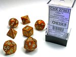 Chessex Dice - Polyhedral Set (7) - Glitter Gold/Silver-gaming-The Games Shop