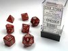 Chessex Dice - Polyhedral Set (7) - Glitter Ruby red/Gold-gaming-The Games Shop