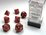 Chessex Dice - Polyhedral Set (7) - Glitter Ruby red/Gold