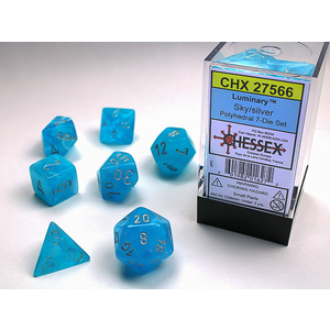 Chessex Dice - Polyhedral Set (7) - Luminary Sky/Silver
