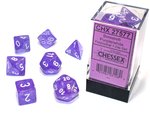 Chessex Dice - Polyhedral Set (7) - Borealis Purple/White Luminary-gaming-The Games Shop