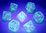 Chessex Dice - Polyhedral Set (7) - Borealis Sky Blue/White Luminary