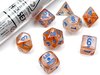 Chessex Dice - Polyhedral Set (7+) - Lab Borealis Rose Gold/Light Blue Luminary-gaming-The Games Shop