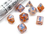 Chessex Dice - Polyhedral Set (7+) - Lab Borealis Rose Gold/Light Blue Luminary-gaming-The Games Shop