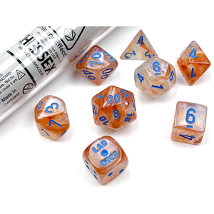 Chessex Dice - Polyhedral Set (7+) - Lab Borealis Rose Gold/Light Blue Luminary