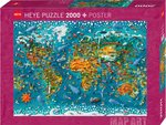 Heye - 2000 Piece - Map of the World (collage)-jigsaws-The Games Shop