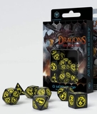 Q Workshop Dice - Dragon Black & yellow-card & dice games-The Games Shop