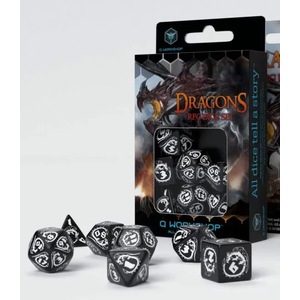 Q Workshop Dice - Dragon Black & White