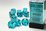 CHESSEX DICE - 16MM D6 (12) TRANSLUCENT TEAL/WHITE