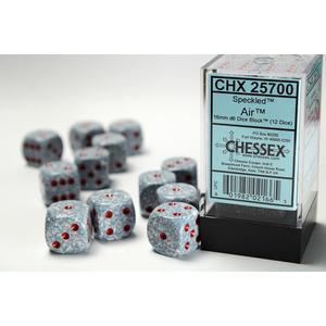 CHESSEX DICE - 16MM D6 (12) SPECKLED AIR