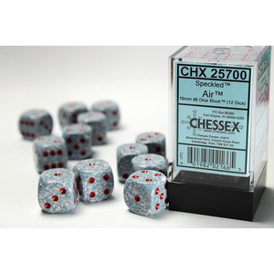 CHESSEX DICE - 16MM D6 (12) SPECKLED AIR