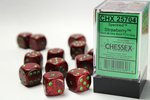 CHESSEX DICE - 16MM D6 (12) SPECKLED STRAWBERRY-board games-The Games Shop