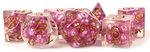 MDG Dice - Resin Polyhedral Set - Pink with Copper numbers-card & dice games-The Games Shop